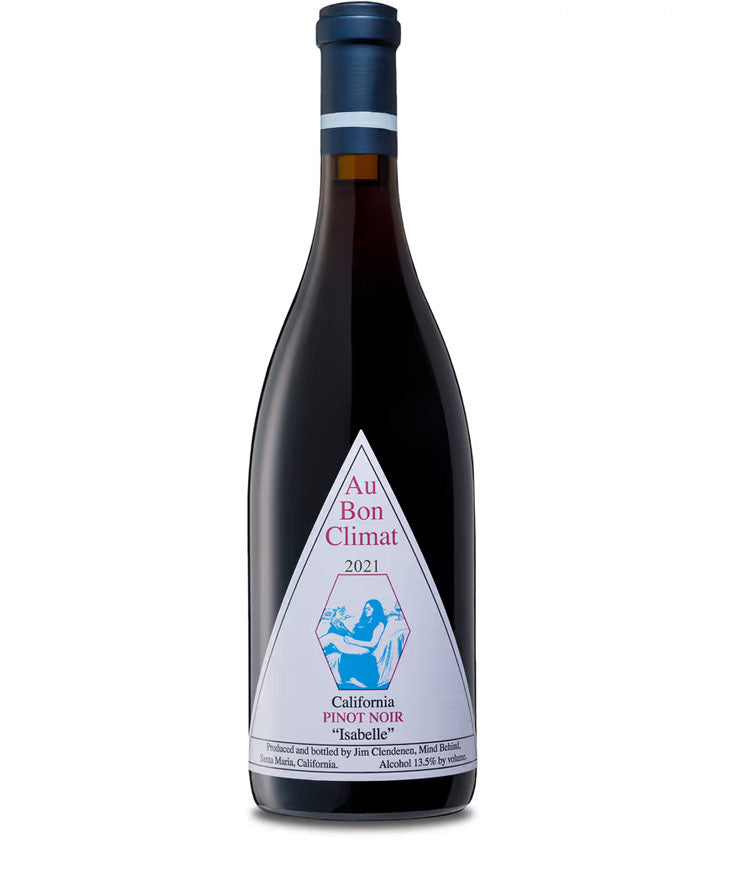 Au Bon Climat Isabelle Pinot Noir 2021 bottle - California red wine with elegant label design