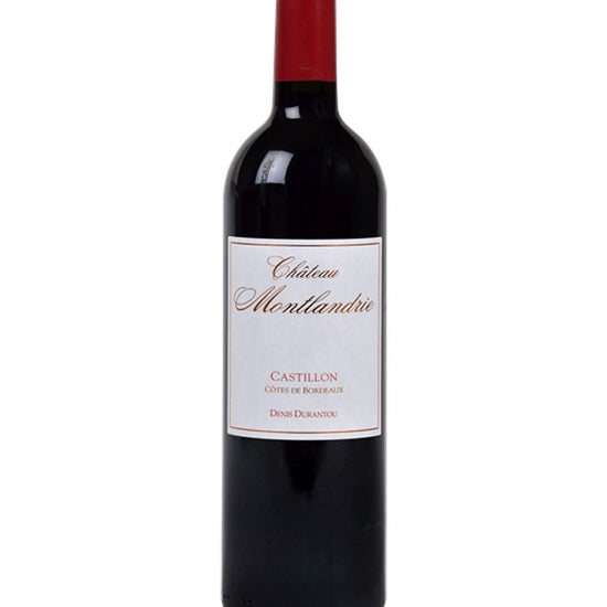 Wine bottle with a red cap and white label on a white background