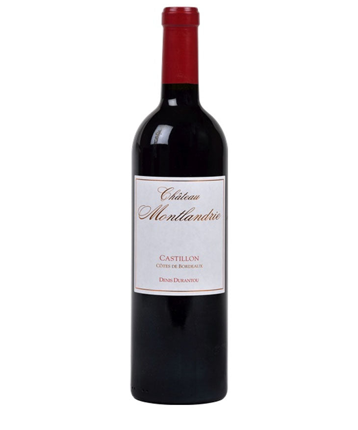 Wine bottle with a red cap and white label on a white background