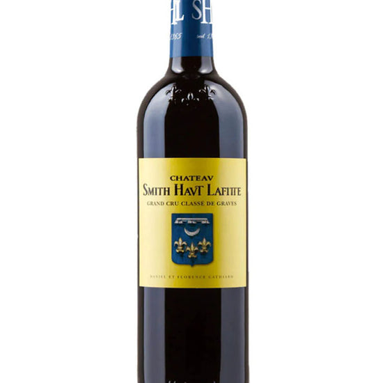 Chateau Smith Haut Lafitte 2019 Grand Cru Classe de Graves red wine bottle with blue and yellow label