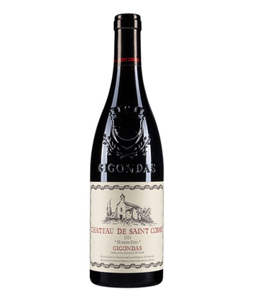 Bottle of Château de Saint Cosme Gigondas "Hominis Fides" 2021 vintage red wine from Rhône Valley, France