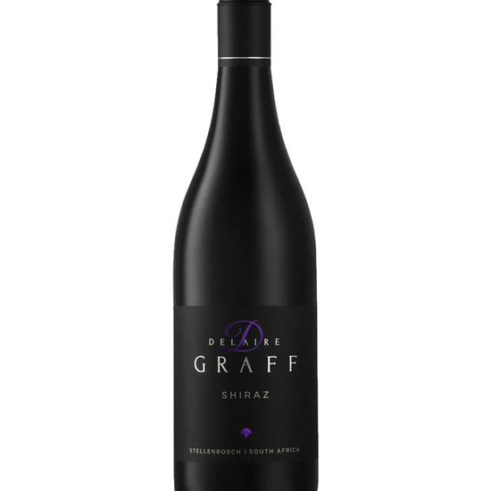 Delaire Graff Shiraz 2019 wine bottle from Stellenbosch South Africa – premium red wine with elegant black label