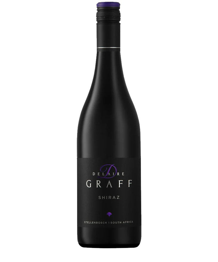 Delaire Graff Shiraz 2019 wine bottle from Stellenbosch South Africa – premium red wine with elegant black label