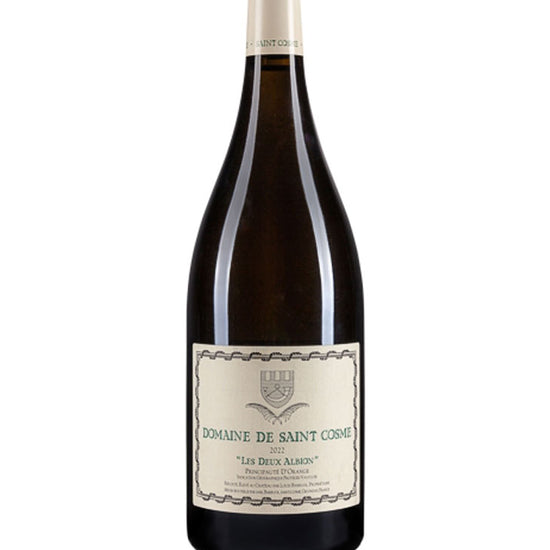 Bottle of Domaine de Saint Cosme "Les Deux Albion" Blanc 2023 vintage white wine from Principauté d’Orange