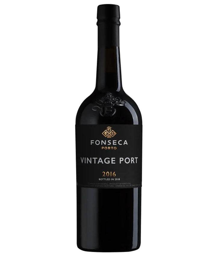 Fonseca Vintage Port 2016 bottle – fine Portuguese fortified wine from the Douro region, bottled in 2018