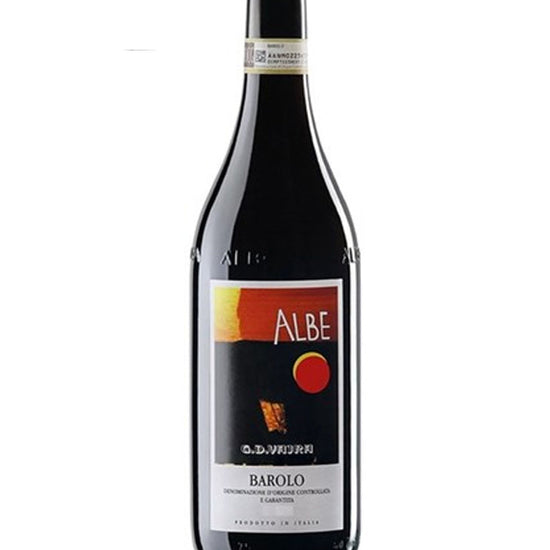 G.D. Vajra Barolo Albe 2021 red wine bottle – premium Italian Barolo with contemporary artwork label