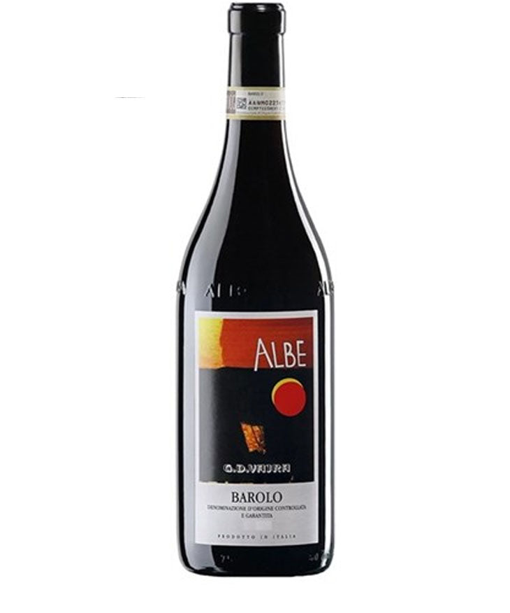 G.D. Vajra Barolo Albe 2021 red wine bottle – premium Italian Barolo with contemporary artwork label