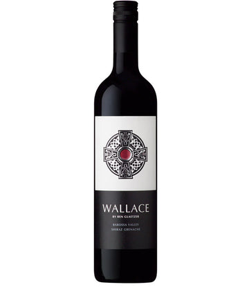Glaetzer Wallace Shiraz Grenache 2020 wine bottle with Celtic cross label design, Barossa Valley blend by Ben Glaetzer