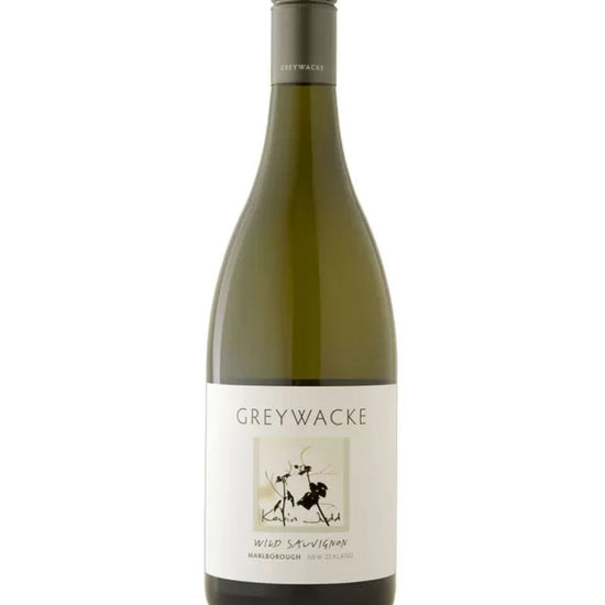 Bottle of Greywacke Wild Sauvignon Blanc 2022 white wine from Marlborough New Zealand with screw cap