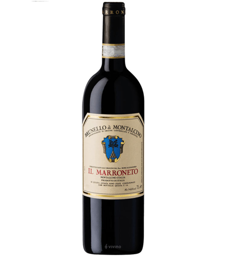 Il Marroneto Brunello di Montalcino 2018 vintage red wine bottle with classic label