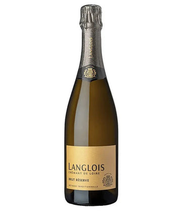 Langlois Crémant de Loire Brut Réserve sparkling wine bottle with gold label and silver foil top