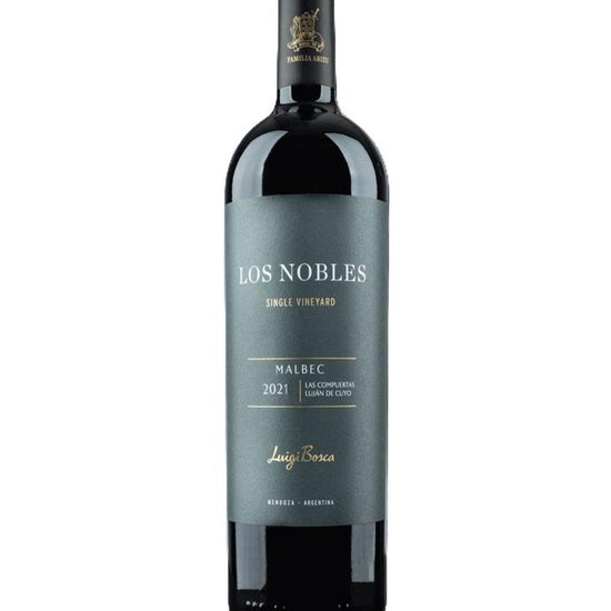 Luigi Bosca Los Nobles Single Vineyard Malbec 2021 bottle – high-end Malbec from Las Compuertas, Luján de Cuyo, Argentina
