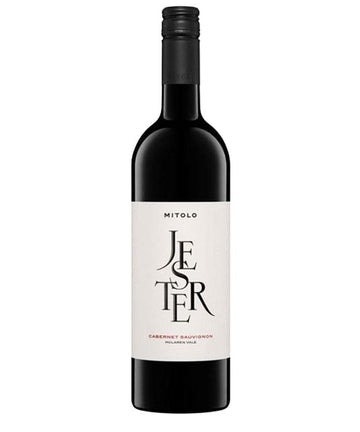 Mitolo Jester Cabernet Sauvignon 2020 wine bottle from McLaren Vale with black screw cap and minimalist white label