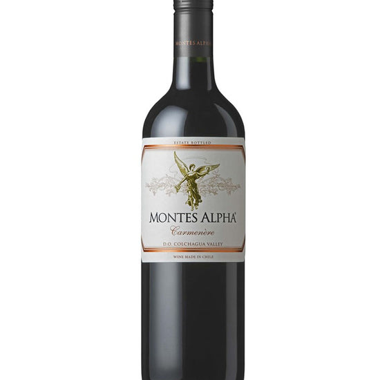 Montes Alpha Carmenère 2021 red wine bottle from Colchagua Valley, Chile