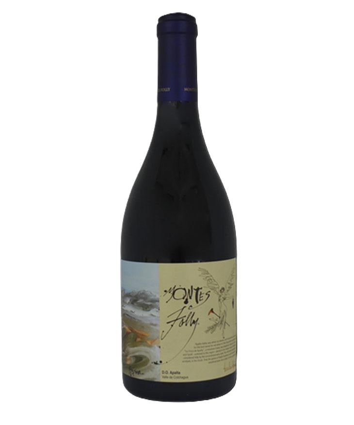 Montes Folly Syrah 2020 red wine bottle from Apalta, Valle de Colchagua, Chile