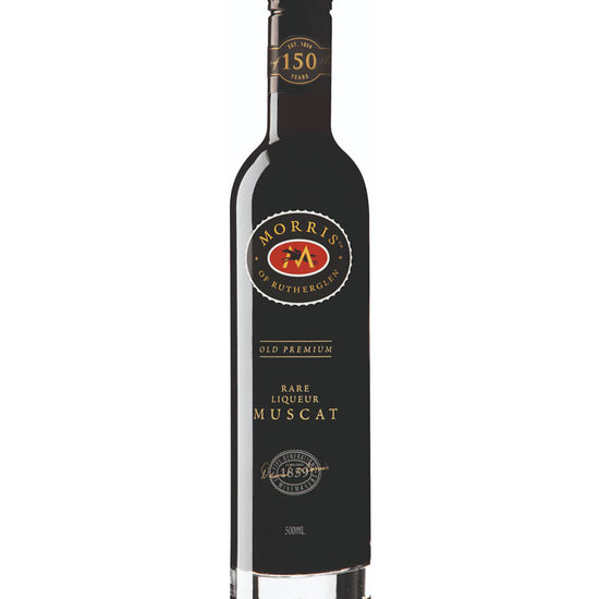 Morris of Rutherglen Old Premium Rare Liqueur Muscat bottle - rich Australian fortified dessert wine