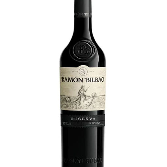 Ramón Bilbao Rioja Reserva 2018 red wine bottle with embossed design and vintage label, premium Rioja wine