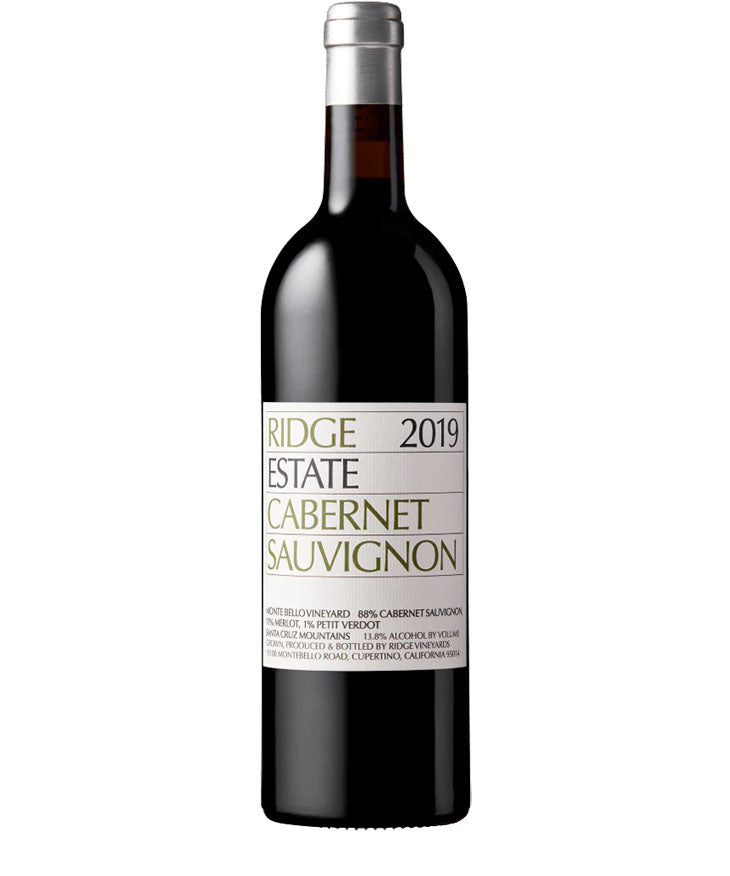 Ridge Estate Cabernet Sauvignon 2019 from Monte Bello Vineyard, Santa Cruz Mountains