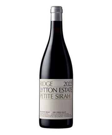 Ridge Lytton Estate Petite Sirah 2022 wine bottle featuring bold red varietal from Dry Creek Valley