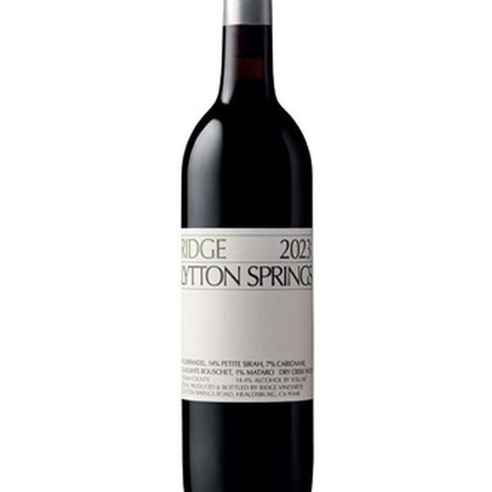 Ridge Lytton Springs 2023 Zinfandel-based red wine blend bottle from Sonoma County