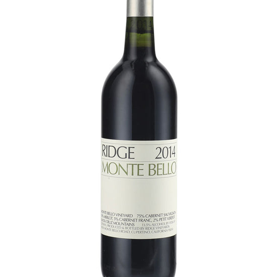 Ridge Monte Bello 2014 vintage Cabernet Sauvignon blend bottle from Santa Cruz Mountains
