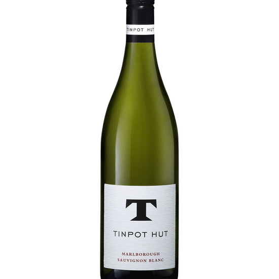 Tinpot Hut Sauvignon Blanc 2023 wine bottle – classic Marlborough white wine with minimalist white label.