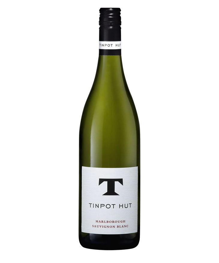 Tinpot Hut Sauvignon Blanc 2023 wine bottle – classic Marlborough white wine with minimalist white label.