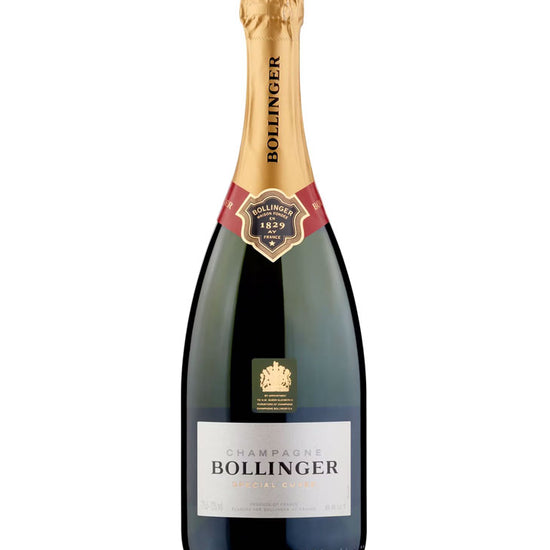 Bollinger Special Cuvée NV Champagne bottle with gold foil and red label - premium French sparkling wine