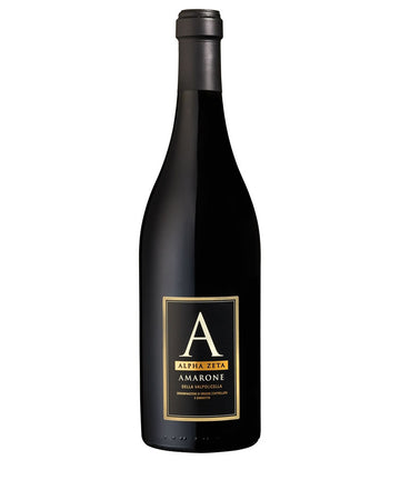 Alpha Zeta A Amarone della Valpolicella red wine bottle – elegant dark glass with a black and gold label, showcasing premium Italian Amarone.