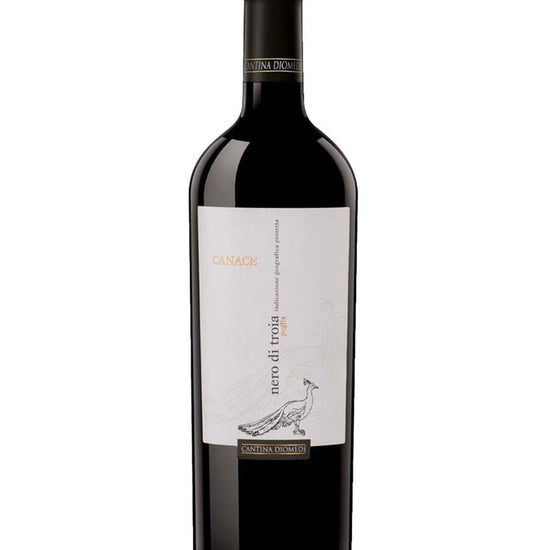 Bottle of Cantina Diomede Canace Nero di Troia 2022 red wine from Puglia, Italy – elegant Italian red wine made from Nero di Troia grapes