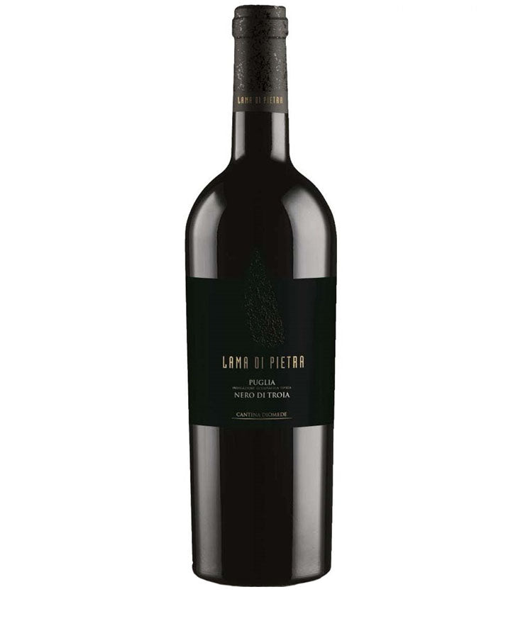 Cantina Diomede Lama di Pietra Nero di Troia 2024 wine bottle – bold red wine from Puglia, Italy crafted with Nero di Troia grapes