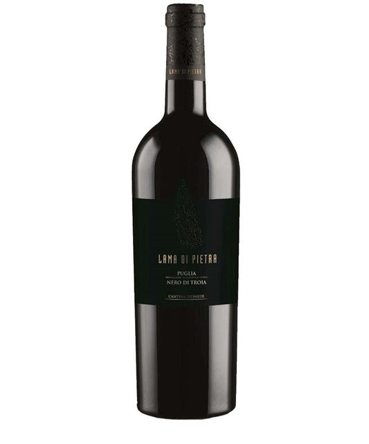 Cantina Diomede Lama di Pietra Nero di Troia 2024 wine bottle – bold red wine from Puglia, Italy crafted with Nero di Troia grapes