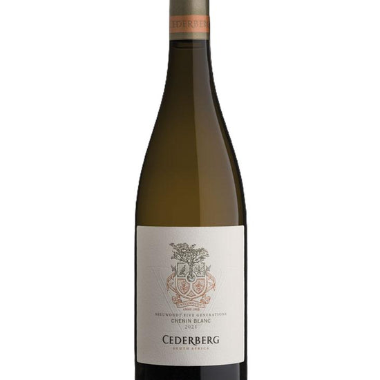 Wine bottle with Cederberg label on a white background