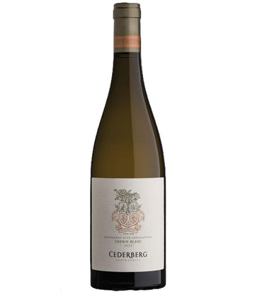 Wine bottle with Cederberg label on a white background