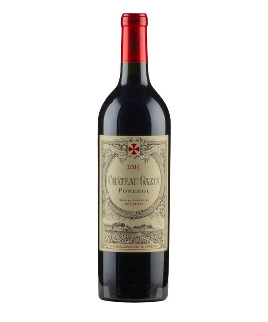 Château Gazin Pomerol 2015 Red Wine Bottle - Prestigious Bordeaux Right Bank Merlot Blend from France