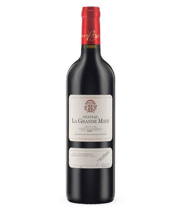 Wine bottle with a red label on a white background