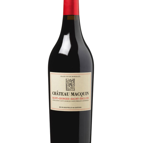 Château Macquin Saint-Georges-Saint-Émilion red wine bottle with red foil capsule – Grand Vin de Bordeaux