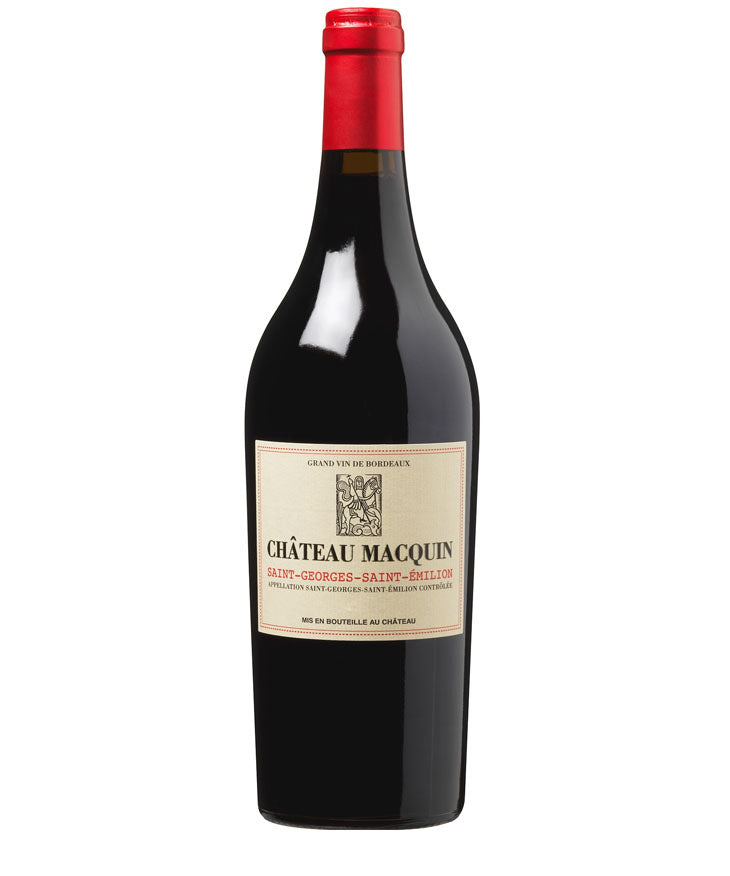 Château Macquin Saint-Georges-Saint-Émilion red wine bottle with red foil capsule – Grand Vin de Bordeaux