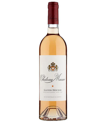 Bottle of Chateau Musar wine on a white background