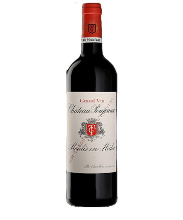 Château Poujeaux 2019 Moulis-en-Médoc red wine bottle with elegant red and white label