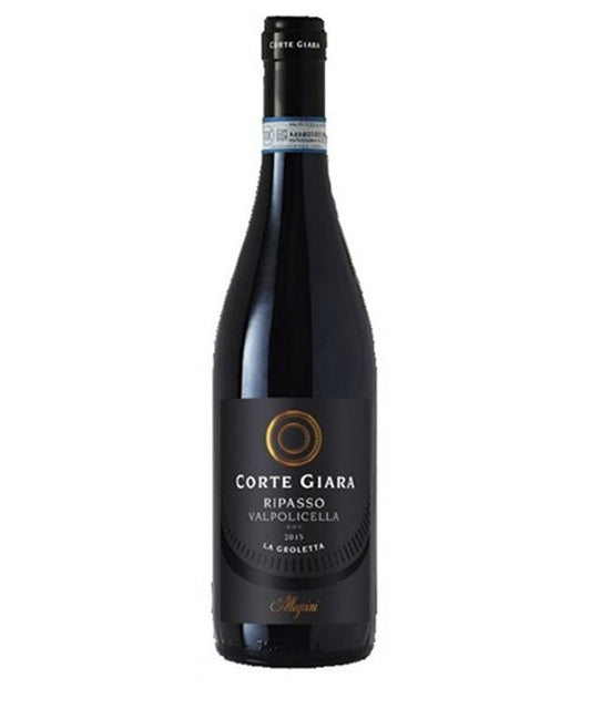 Bottle of Corte Giara Valpolicella Ripasso La Groletta 2023 red wine from Veneto, Italy