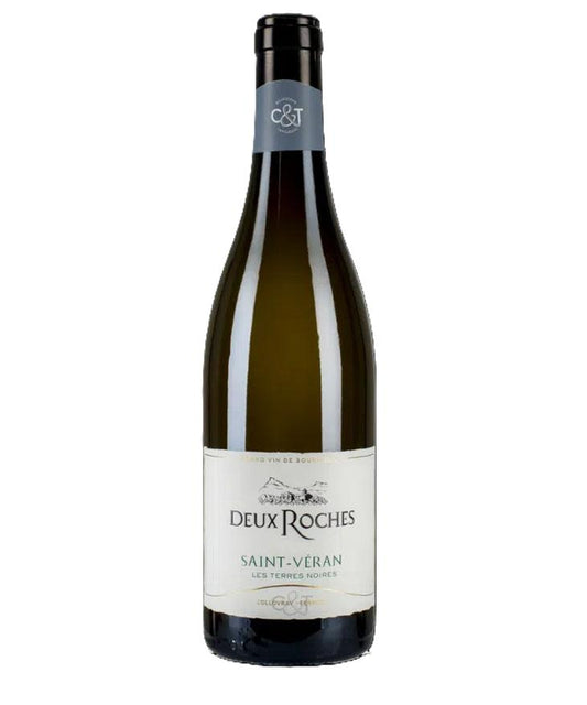 Bottle of Domaine des Deux Roches Saint-Véran Les Terres Noires 2023 white wine – French Burgundy Chardonnay