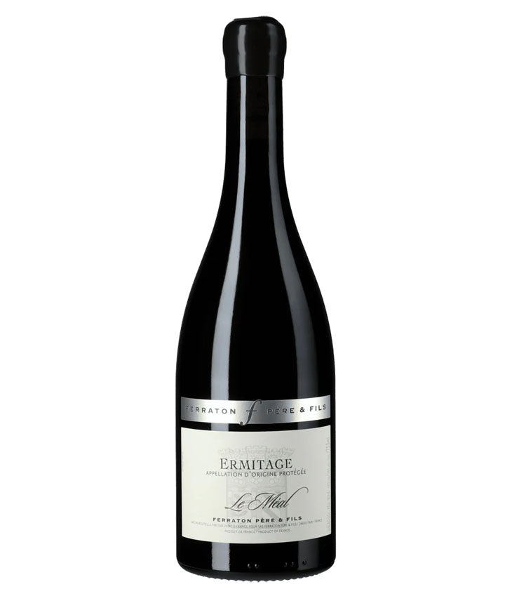 Wine bottle with label on a white background
