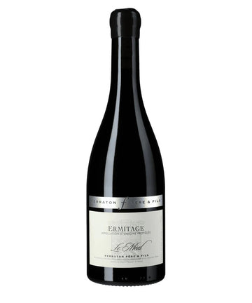 Wine bottle with label on a white background