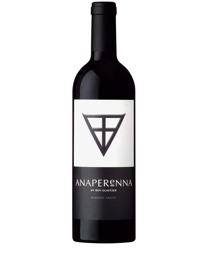 Glaetzer Anaperenna Barossa Valley red wine bottle by Ben Glaetzer with modern black and white label