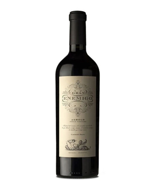 Gran Enemigo Agrelo 2019 Cabernet Franc wine bottle – single vineyard red wine from Mendoza, Argentina