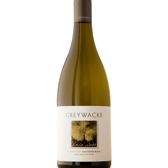 Wine bottle with 'GREYWACKE' label on a white background