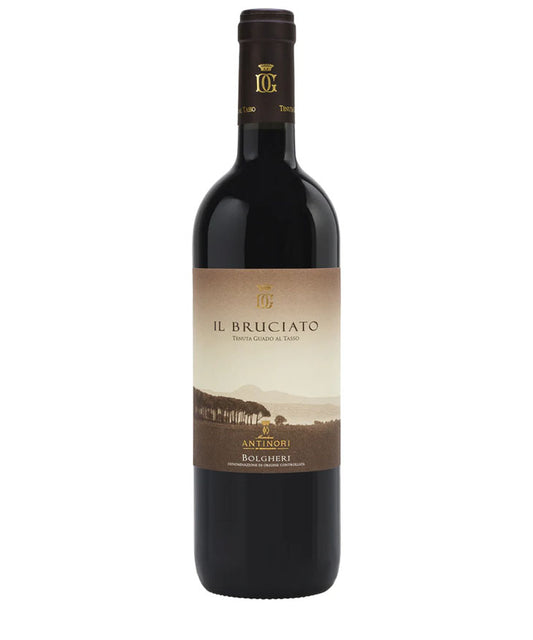 Wine bottle labeled 'Il Bruciato' on a white background