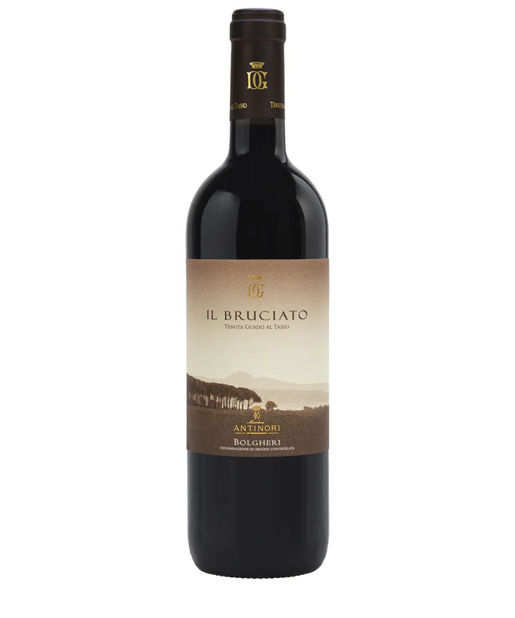 Bottle of Antinori Tenuta Guado al Tasso Il Bruciato 2022 Bolgheri Rosso red wine with beige label