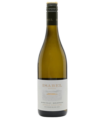 Bottle of Isabel Estate Single Vineyard Sauvignon Blanc 2024 from Wairau Valley, Marlborough, with a white label and gold lettering